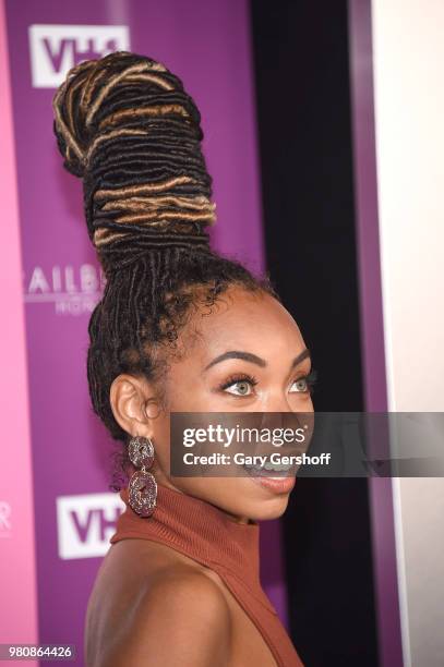 Actress Logan Browning attends the 2018 VH 1 Trailblazer Honors at Cathedral of St. John the Divine on June 21, 2018 in New York City.