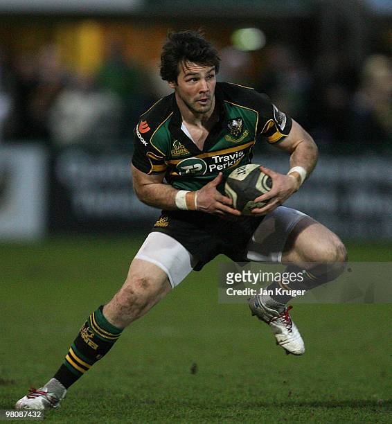 Ben Foden of Northampton during the Guinness Premiership match between Northampton Saints and London Wasps at Franklins Gardens in Northampton on...