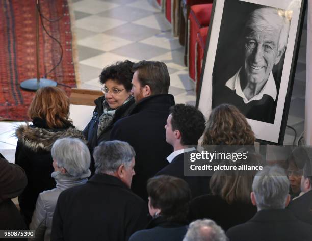 March 2018, Germany, Habach: The 'Bergdoktor' actors Monika Baumgartner and Heiko Ruprecht attend the memorial service for actor Rauch. The actor...