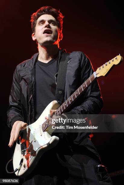 John Mayer performs as part of his Battle Studies World Tour at the HP Pavilion on March 26, 2010 in San Jose, California.