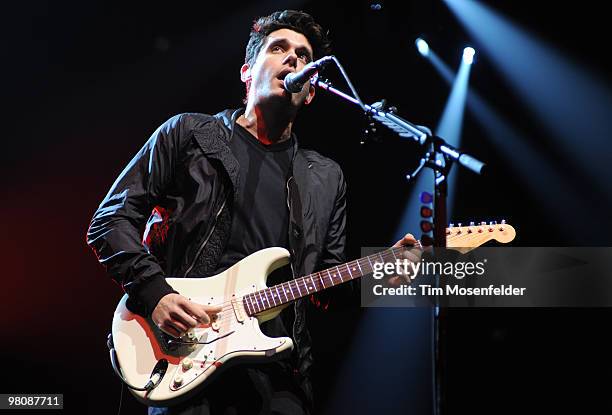 John Mayer performs as part of his Battle Studies World Tour at the HP Pavilion on March 26, 2010 in San Jose, California.