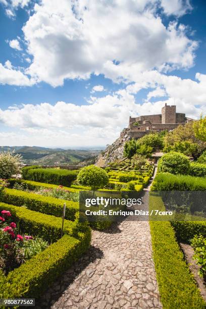 marvão castle portrait in early summer, portugal - マルバオ ストックフォトと画像