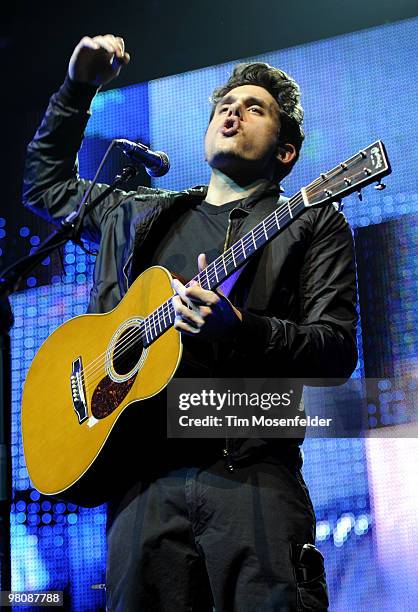 John Mayer performs as part of his Battle Studies World Tour at the HP Pavilion on March 26, 2010 in San Jose, California.