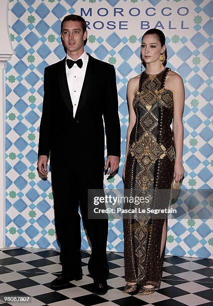 Pierre Casiraghi and princess Beatrice Borromeo arrive to attend the Monte Carlo Morocco Rose Ball 2010 held at the Sporting Monte Carlo on March 27,...