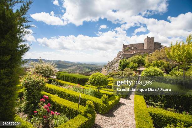 marvão castle and its gardens in early summer, portugal - マルバオ ストックフォトと画像