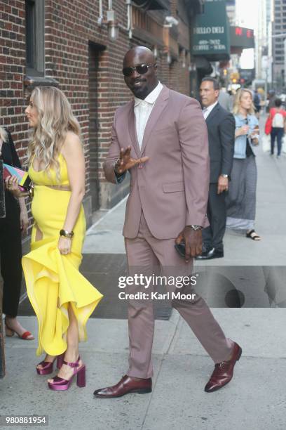 Mike Colter and wife Iva Colter arrive at the Ed Sullivan Theater for a taping of "The Late Show With Stephen Colbert" on June 21, 2018 in New York...