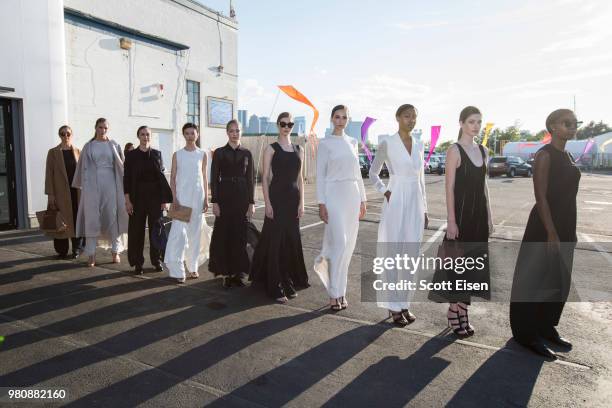 Models at the ICA Boston Watershed Gala presented by Max Mara on June 21, 2018 in Boston, Massachusetts.