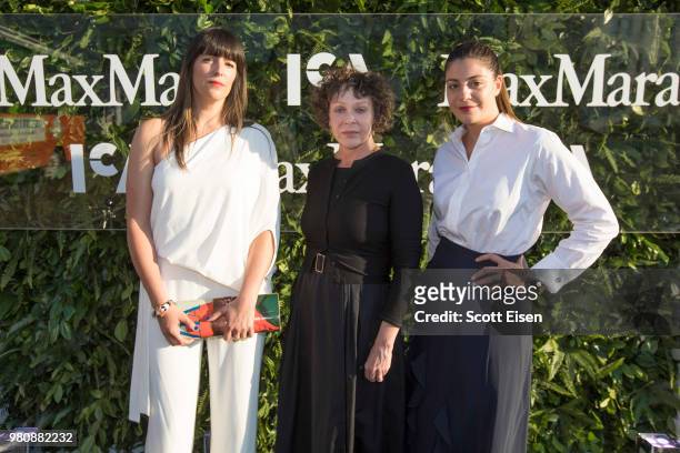 Eva Respini, Barbara Lee Chief Curator of ICA, Diana Thater and Maria Giulia Maramotti, Max Mara Vice President of US Retail and Global Brand...