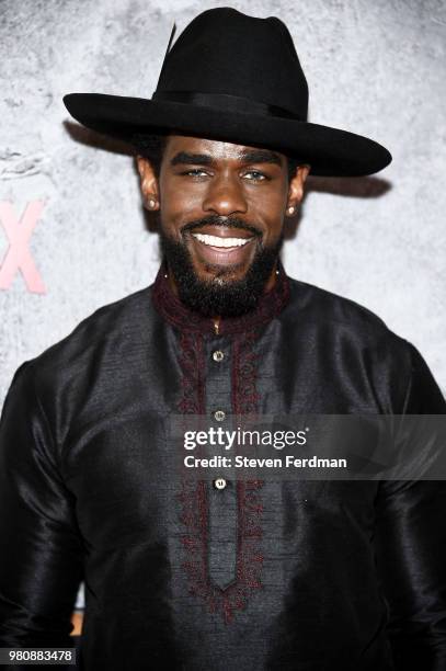 Mustafa Shakir attends the 'Luke Cage' Season 2 premiere at The Edison Ballroom on June 21, 2018 in New York City.