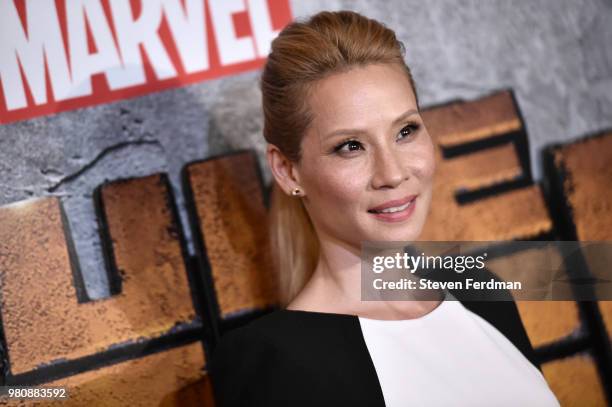 Lucy Liu attends the 'Luke Cage' Season 2 premiere at The Edison Ballroom on June 21, 2018 in New York City.