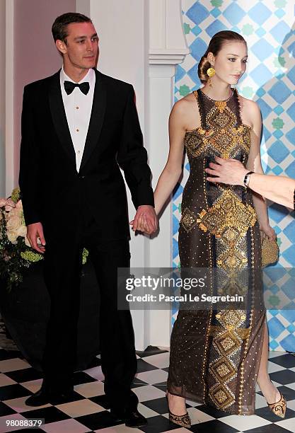 Pierre Casiraghi and Countess Beatrice Borromeo arrive to attend the Monte Carlo Morocco Rose Ball 2010 held at the Sporting Monte Carlo on March 27,...