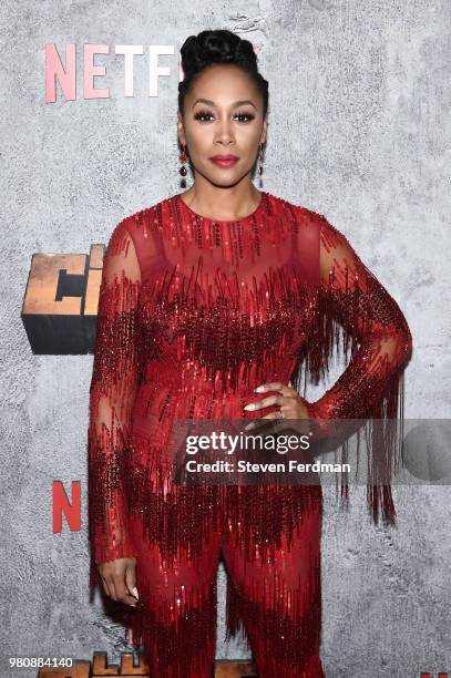 Simone Missick attends the 'Luke Cage' Season 2 premiere at The Edison Ballroom on June 21, 2018 in New York City.