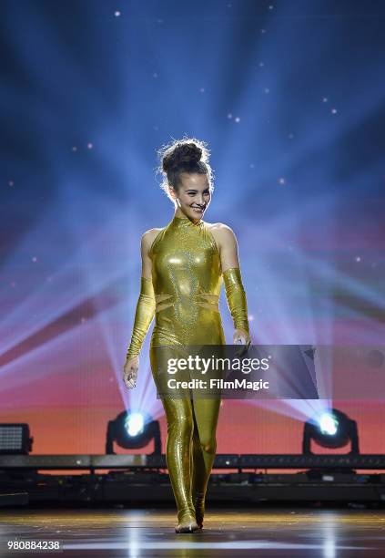 Sofie Dossi appears at YouTube OnStage during VidCon at the Anaheim Convention Center Arena on June 21, 2018 in Anaheim, California.