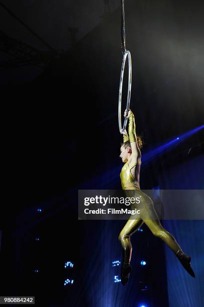 Sofie Dossi appears at YouTube OnStage during VidCon at the Anaheim Convention Center Arena on June 21, 2018 in Anaheim, California.