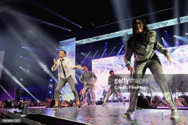 Matt Steffanina appears at YouTube OnStage during VidCon at the Anaheim Convention Center Arena on June 21, 2018 in Anaheim, California.
