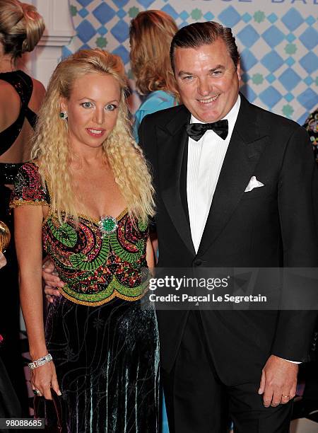 Prince Charles of Bourbon Two Sicilies and Princess Camilla of Bourbon Two Sicilies arrive to attend the Monte Carlo Morocco Rose Ball 2010 held at...