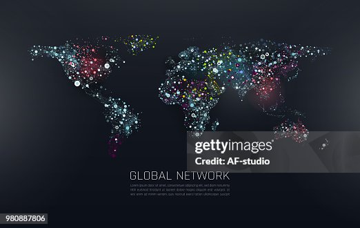 Abstract Map Network Abstract Network World Map Background High-Res Vector Graphic - Getty ...