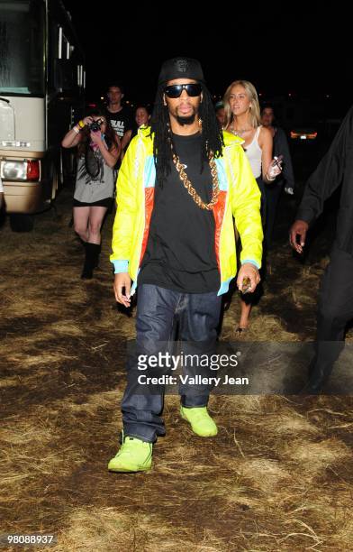 Lil Jon backstage during the Ultra Music Festival at Bicentennial Park on March 26, 2010 in Miami, Florida.