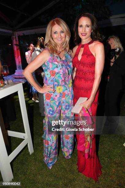 Frauke Ludowig and Andie MacDowell during the Raffaello Summer Day 2018 to celebrate the 28th anniversary of Raffaello on June 21, 2018 in Berlin,...