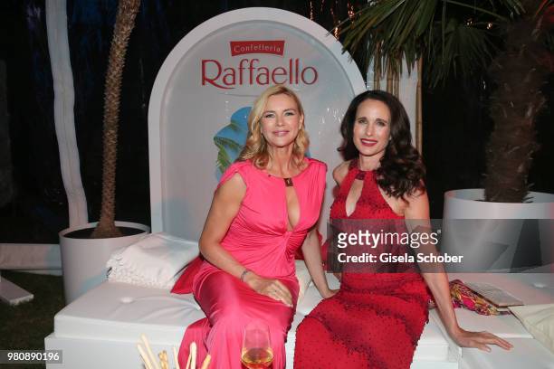 Veronica Ferres and Andie MacDowell during the Raffaello Summer Day 2018 to celebrate the 28th anniversary of Raffaello on June 21, 2018 in Berlin,...