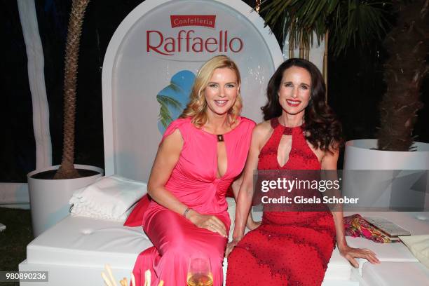 Veronica Ferres and Andie MacDowell during the Raffaello Summer Day 2018 to celebrate the 28th anniversary of Raffaello on June 21, 2018 in Berlin,...