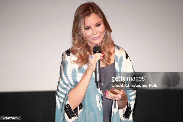 Executive producer Lola Tillyaeva at the premiere of THE MAN WHO UNLOCKED THE UNIVERSE on June 21, 2018 in West Hollywood, California.
