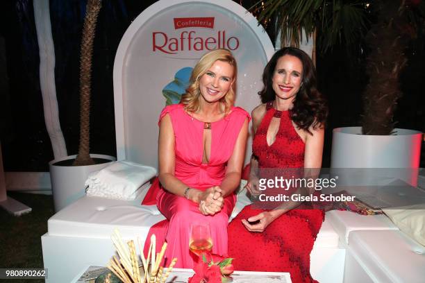 Veronica Ferres and Andie MacDowell during the Raffaello Summer Day 2018 to celebrate the 28th anniversary of Raffaello on June 21, 2018 in Berlin,...