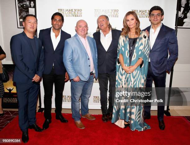 Azat Zhapekov, Francisco Ovalle, Bakhodir Yuldashev, Armand Assante, Lola Tillyaeva and Timur Tillyaev at the premiere of THE MAN WHO UNLOCKED THE...