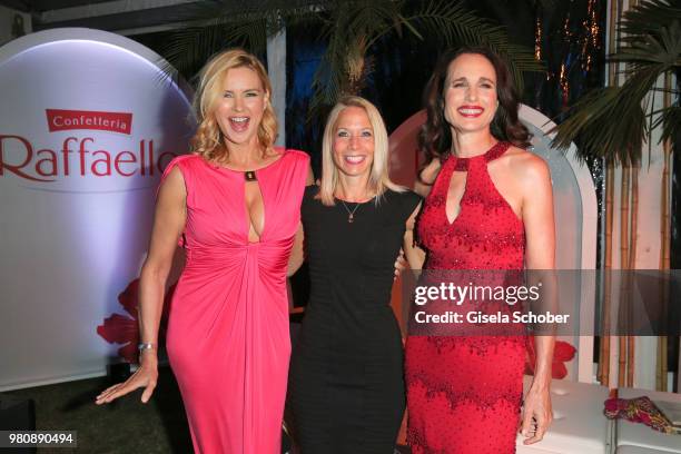 Andie MacDowell, Maria Malva, Ferrero Germany and Veronica Ferres during the Raffaello Summer Day 2018 to celebrate the 28th anniversary of Raffaello...