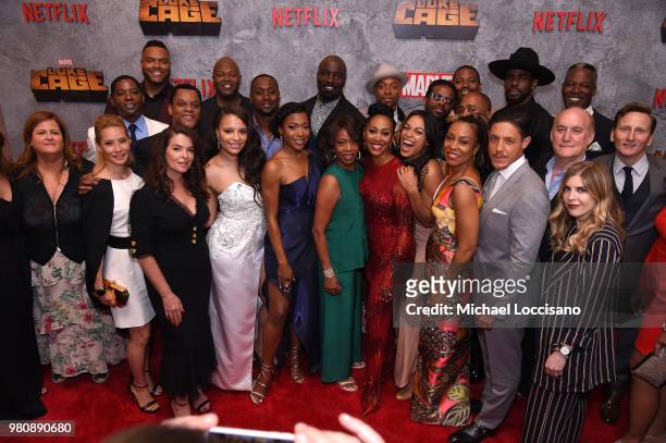 Cast and crew of Luke Cage attends the Netflix Original Series Marvel's Luke Cage Season 2 New York City Premiere on June 21, 2018 in New York City.