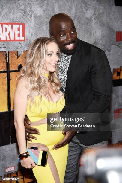 Iva Colter and Mike Colter attend the 'Luke Cage' Season 2 premiere at The Edison Ballroom on June 21, 2018 in New York City.