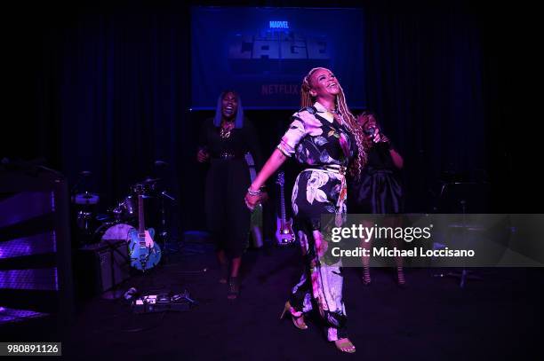 Faith Evans performs at the Netflix Original Series Marvel's Luke Cage Season 2 New York City Premiere on June 21, 2018 in New York City.