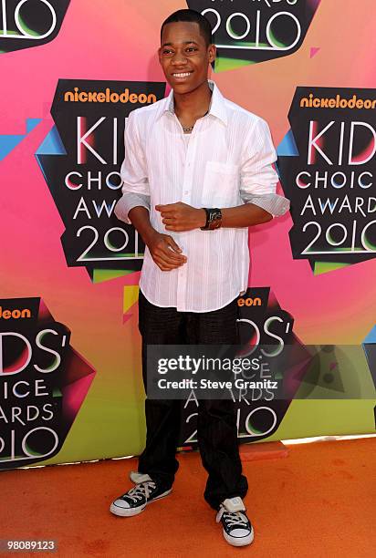 Actor Tyler James Williams arrives at Nickelodeon's 23rd Annual Kids' Choice Awards held at UCLA's Pauley Pavilion on March 27, 2010 in Los Angeles,...