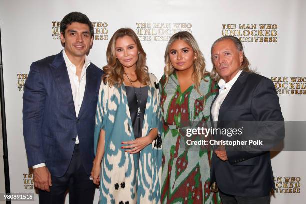 Executive producers Timur Tillyaev, Lola Tillyaeva, Mariam Tillyaev and Armand Assante at the premiere of THE MAN WHO UNLOCKED THE UNIVERSE on June...