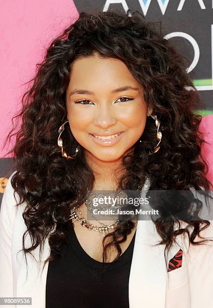 Singer Jessica Jarrell arrives at Nickelodeon's 23rd Annual Kid's Choice Awards held at UCLA's Pauley Pavilion on March 27, 2010 in Los Angeles,...