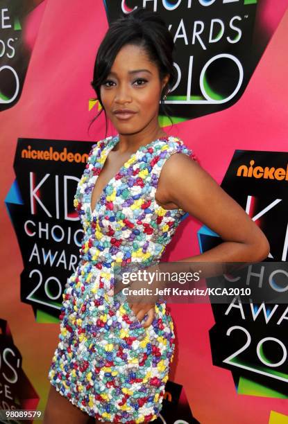 Actress Keke Palmer arrives at Nickelodeon's 23rd Annual Kids' Choice Awards held at UCLA's Pauley Pavilion on March 27, 2010 in Los Angeles,...