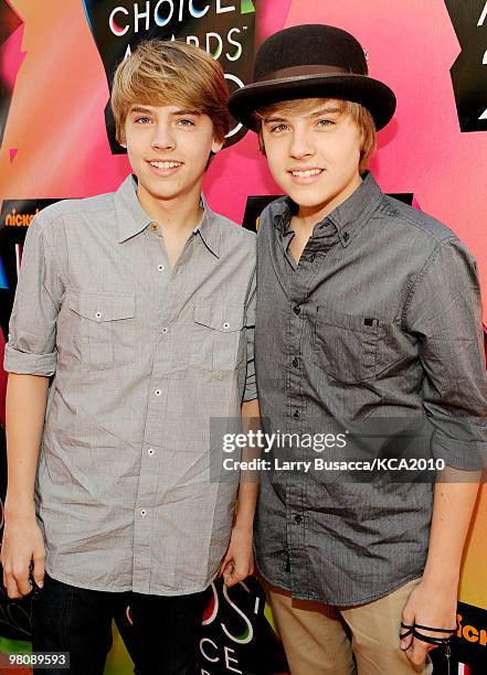 Actors Dylan Sprouse and Cole Sprouse arrive at Nickelodeon's 23rd Annual Kids' Choice Awards held at UCLA's Pauley Pavilion on March 27, 2010 in Los...