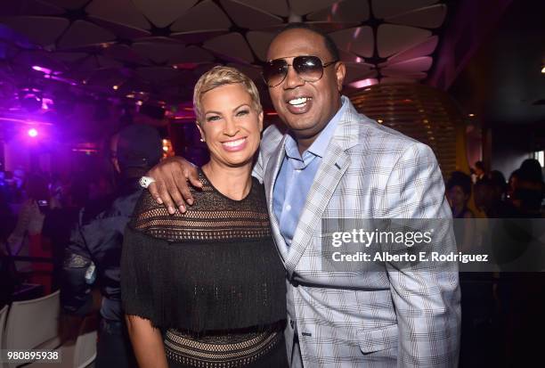 Of Media Sales at BET Her, Michele Thornton and Master P attend the BETHer Awards, presented by Bumble, at The Conga Room at L.A. Live on June 21,...