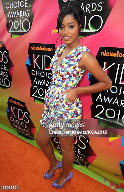 Actress Keke Palmer arrives at Nickelodeon's 23rd Annual Kids' Choice Awards held at UCLA's Pauley Pavilion on March 27, 2010 in Los Angeles,...