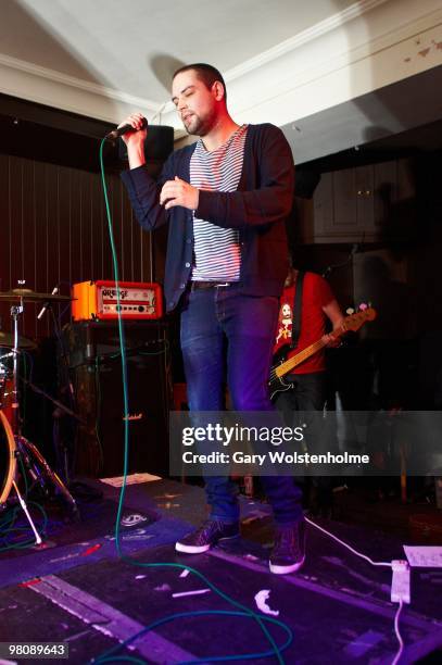 James Graham of The Twilight Sad performs on stage at The Harley on March 27, 2010 in Sheffield, England.