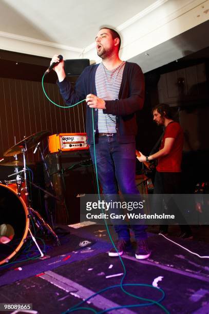 James Graham of The Twilight Sad performs on stage at The Harley on March 27, 2010 in Sheffield, England.