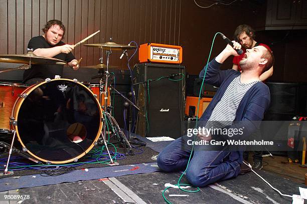 Mark Devine and James Graham of The Twilight Sad performs on stage at The Harley on March 27, 2010 in Sheffield, England.