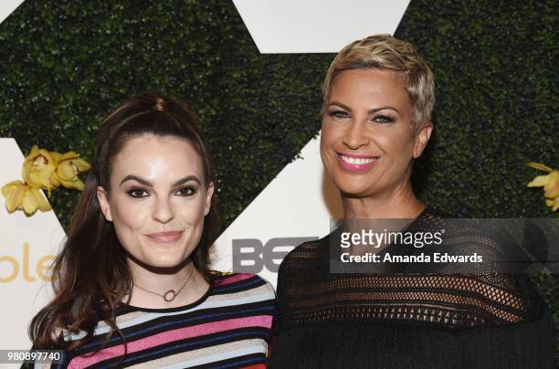 Bumble Head of Brand Alex Williamson and BET Her SVP of Media Sales Michele Thornton arrive at the BET Her Awards Presented By Bumble at The Conga...