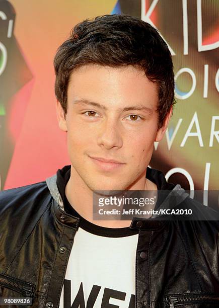 Actor Cory Monteith arrives at Nickelodeon's 23rd Annual Kids' Choice Awards held at UCLA's Pauley Pavilion on March 27, 2010 in Los Angeles,...