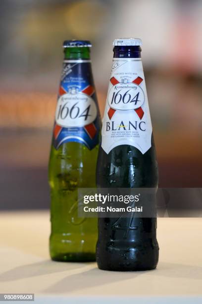 View of Kronenbourg 1664 beers on display at the 2018 Nantucket Film Festival - Day 2 on June 21, 2018 in Nantucket, Massachusetts.