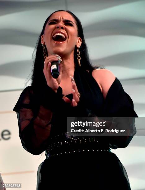 Singer Kristal Lyndriette of June's Diary perform onstage at the BETHer Awards, prese,ted by Bumble, at The Conga Room at L.A. Live on June 21, 2018...