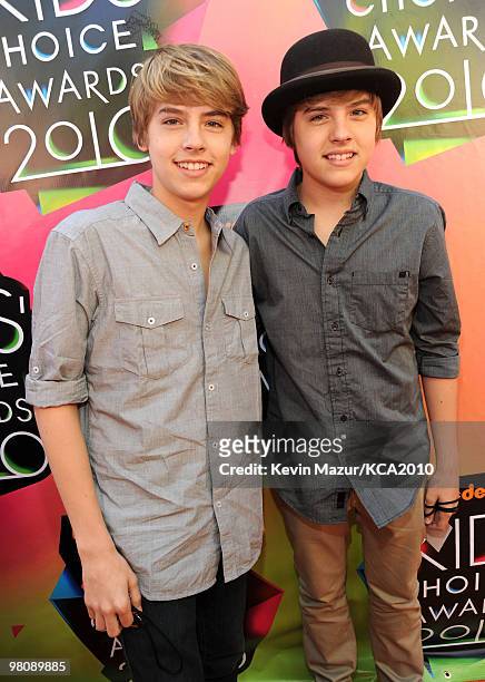 Cole Sprouse and Dylan Sprouse arrives at Nickelodeon's 23rd Annual Kids' Choice Awards held at UCLA's Pauley Pavilion on March 27, 2010 in Los...