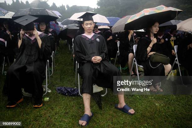 Ten thousand graduates during their ceremony of Wuhan University on June 22, 2018 in Wuhan, China.China is forecast to produce 8.2 million fresh...
