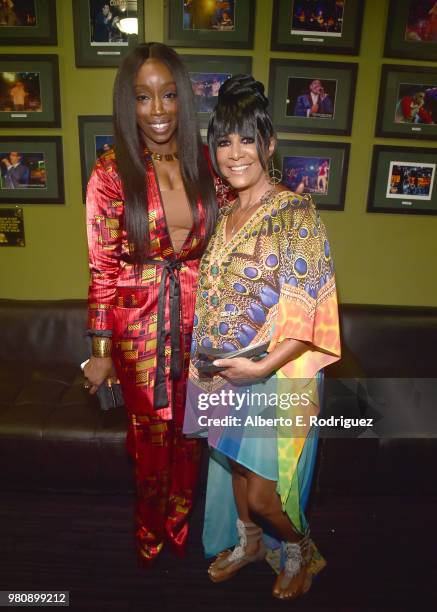 Estelle and Sheila E. Attend the BETHer Awards, presented by Bumble, at The Conga Room at L.A. Live on June 21, 2018 in Los Angeles, California.