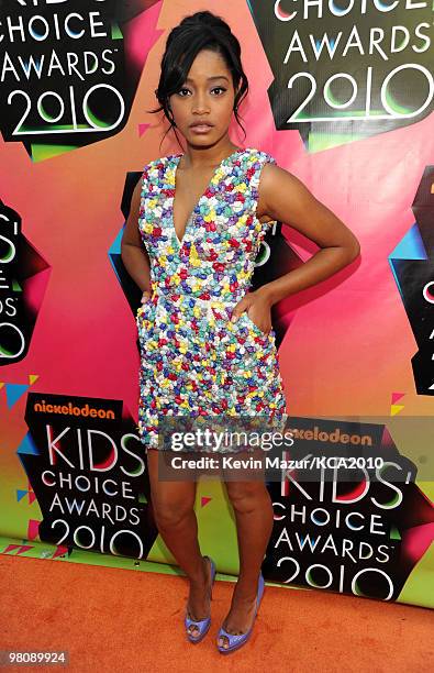 Actress Keke Palmer arrives at Nickelodeon's 23rd Annual Kids' Choice Awards held at UCLA's Pauley Pavilion on March 27, 2010 in Los Angeles,...